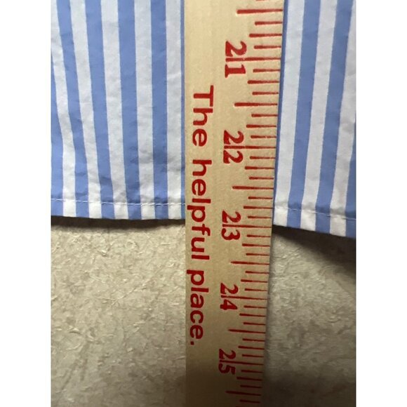 Vineyard Vines Blue White Stripe Blouse Bell Sleeve Women's Small 100% Cotton - Picture 7 of 9